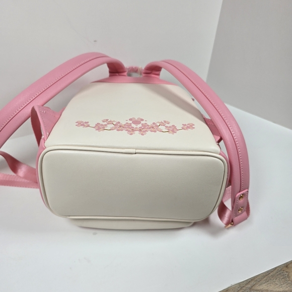 Loungefly Disney Minnie Mouse Cherry Blossom Mini Backpack NWT Ears Bow - Picture 9 of 10